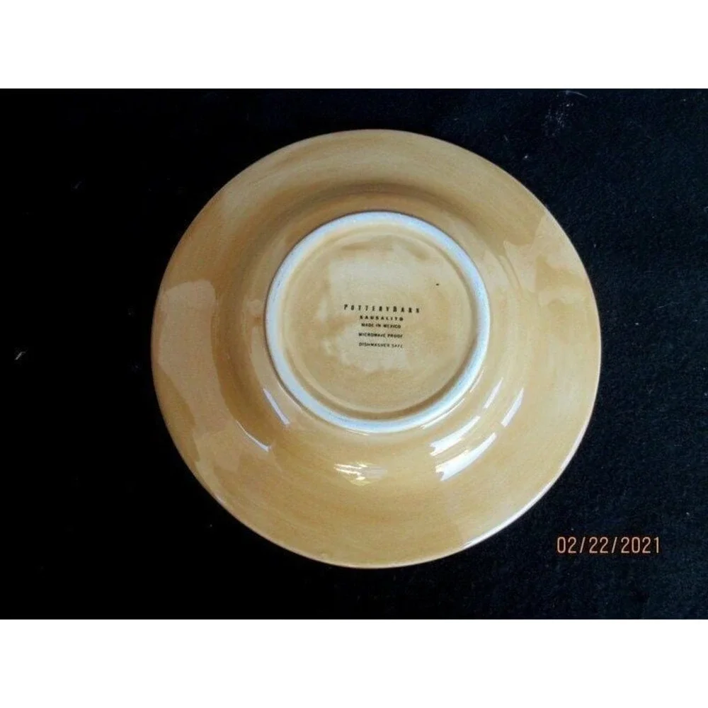 Pottery Barn Sausalito Amber Gold Salad Plate Hand Painted‎ Mexico
